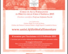 Presentazione corso di alta formazione in Diritto delle crisi d'impresa