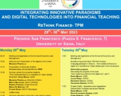 Convegno del progetto "Rethink Finance" Convegno del progetto "Rethink Finance"