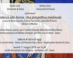 Presentazione del libro "Violenza alle donne. Una prospettiva medievale"