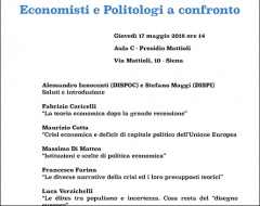 A lezione dalla crisi: economisti e politologi a confronto A lezione dalla crisi: economisti e politologi a confronto