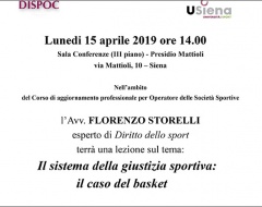 Il sistema della giustizia sportiva: il caso del basket Il sistema della giustizia sportiva: il caso del basket