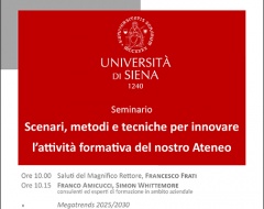 Seminario "Scenari, metodi e tecniche per innovare l'attività formativa del nostro Ateneo" Seminario "Scenari, metodi e tecniche per innovare l'attività formativa del nostro Ateneo"