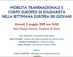 Incontro "Mobilità transnazionale e corpo europeo di solidarietà"
