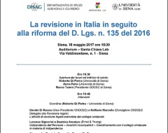 Convegno "La revisione in Italia in seguito alla riforma del D.Lgs. n.135 del 2016"
