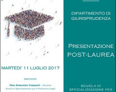 Presentazione offerta post-laurea del dipartimento di Giurisprudenza