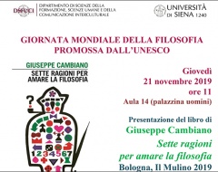 presentazione del libro "Sette ragioni per amare la filosofia" presentazione del libro "Sette ragioni per amare la filosofia"