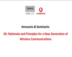 Seminario "5G: Rationale and Principles for a New Generation of Wireless Communication" Seminario "5G: Rationale and Principles for a New Generation of Wireless Communication"