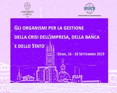 Convegno "Gli organismi per la gestione della crisi dell'impresa, della banca e dello Stato" Convegno "Gli organismi per la gestione della crisi dell'impresa, della banca e dello Stato"