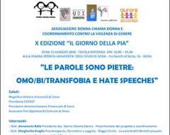 Tavola rotonda "Le parole sono pietre: omo/bitransfobia e hates speeches" Tavola rotonda "Le parole sono pietre: omo/bitransfobia e hates speeches"