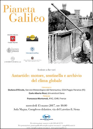 Lezione a due voci "Antartide: motore, sentinella e archivio del clima globale"