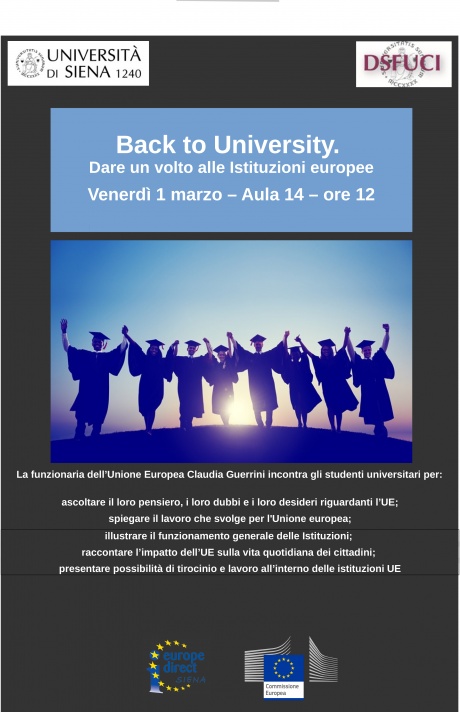 "Back to University - Dare un volto alle istituzioni europee"