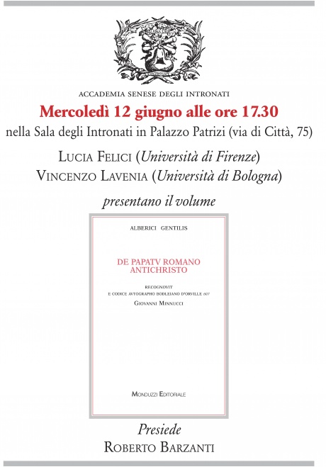 Presentazione del volume "De Papatu Romano AntiChristo"