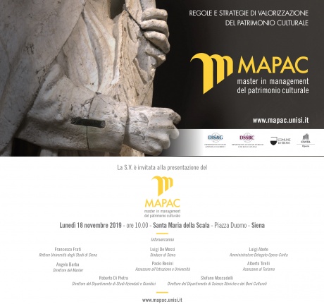 Presentazione del master in Management del patrimonio culturale Presentazione del master in Management del patrimonio culturale