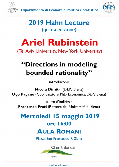 2019 Hahn Lecture - quinta edizione