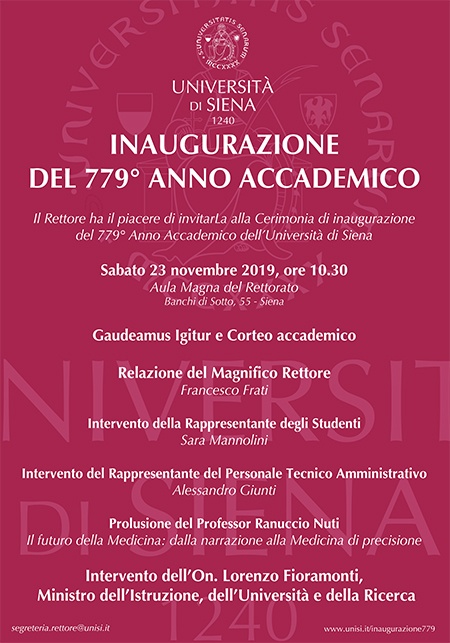 Invito Inaugurazione 779° anno accademico