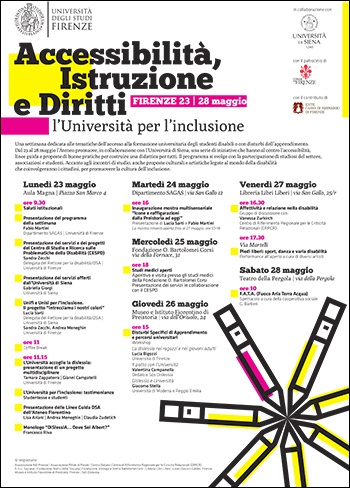 Accessibilità, Istruzione e Diritti - 23/28 maggio, Firenze