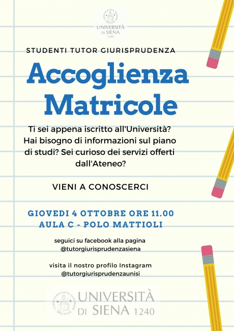 accoglienza matricole Giurisprudenza