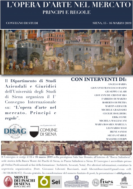 Convegno di studi "L'opera d'arte nel mercato. Principi e regole"