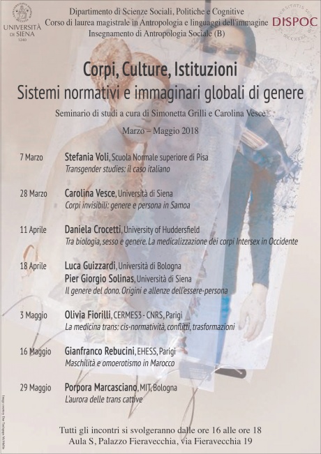 Ciclo di seminari "Corpi, culture, istituzioni"