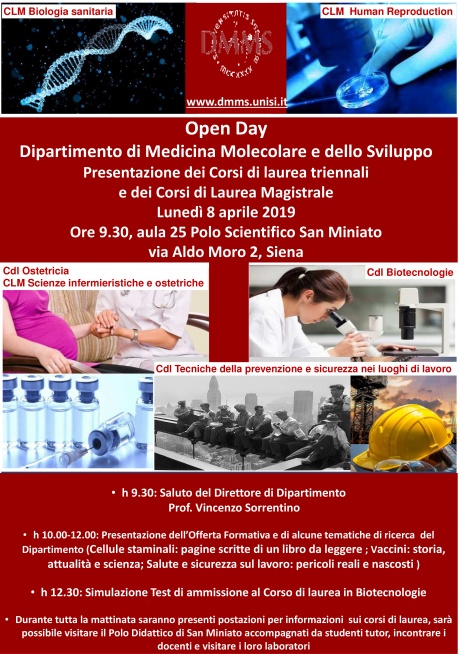 Open Day dipartimento di Medicina molecolare e dello sviluppo
