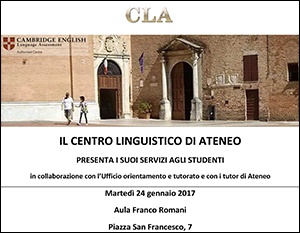 Il Centro linguistico di Ateneo presenta i suoi servizi agli studenti