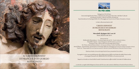 Presentazione del "Cristo deposto" di Francesco Di Giorgio restaurato