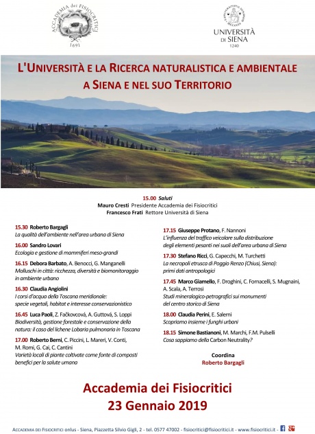 L'università e la ricerca naturalistica