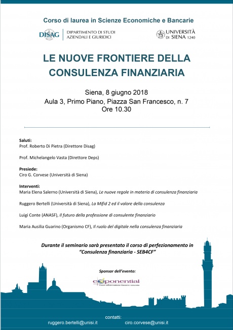 Convegno "Le nuove frontiere della consulenza finanziaria"
