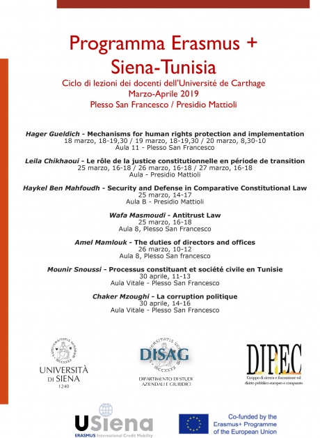 Programma Erasmus + Siena-Tunisia