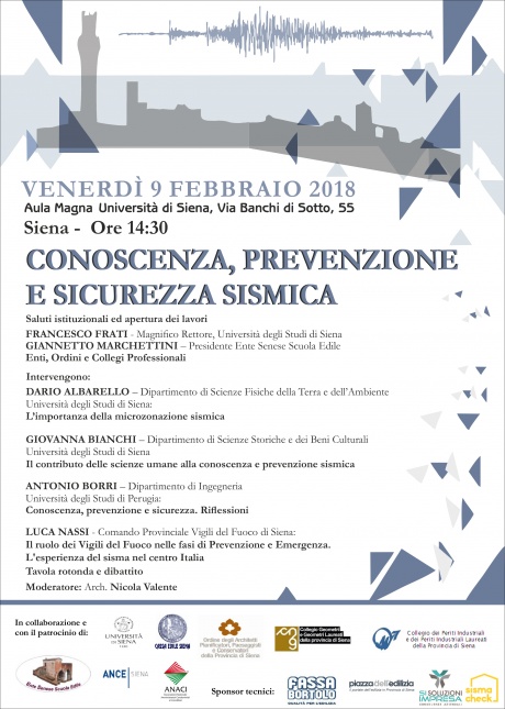 Seminario "Conoscenza, prevenzione e sicurezza sismica" Seminario "Conoscenza, prevenzione e sicurezza sismica"