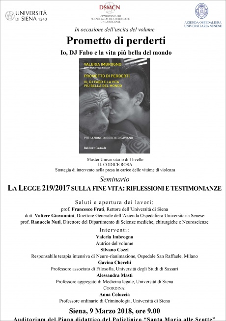 Seminario "La legge 219/2017 sulla fine vita: riflessioni e testimonianze"
