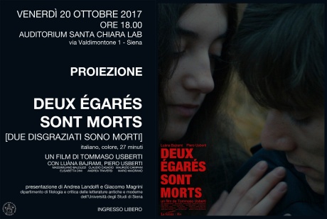 proiezione del cortometraggio "Deux Égarés sont morts"