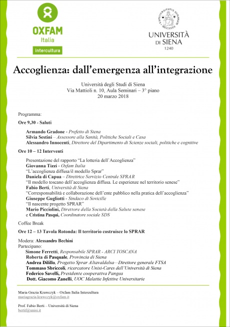 Convegno "Accoglienza: dall'emergenza all'integrazione" Convegno "Accoglienza: dall'emergenza all'integrazione"