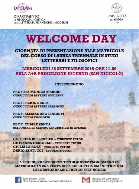 Welcome Day Studi letterari e filosofici