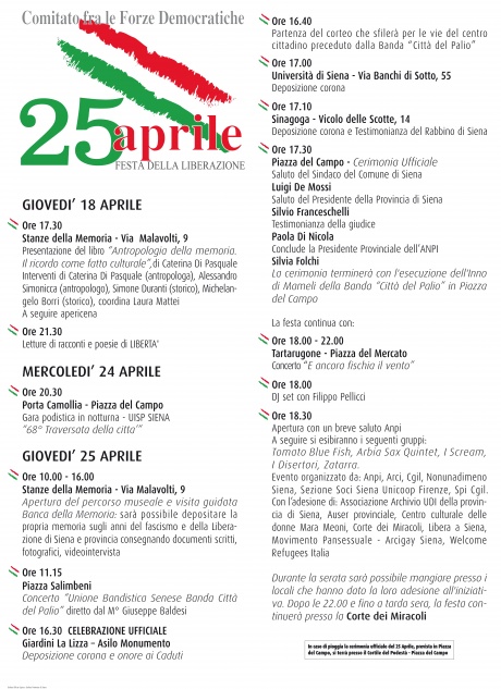 Celebrazioni per la Festa della Liberazione Celebrazioni per la Festa della Liberazione