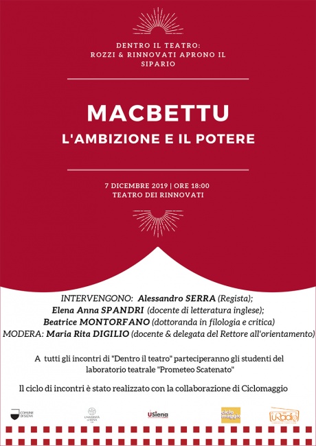 Macbettu. L'ambizione e il potere - 7 dicembre - locandina Macbettu. L'ambizione e il potere - 7 dicembre - locandina
