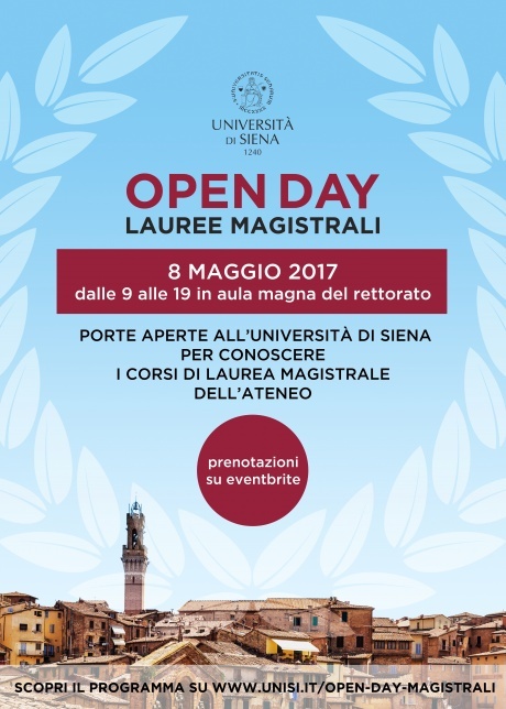 Master Degree Open Day University of Siena Master Degree Open Day University of Siena