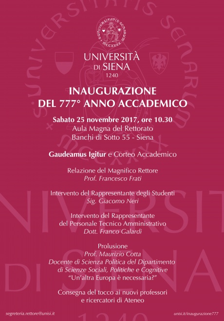  Inaugurazione del 777° anno accademico