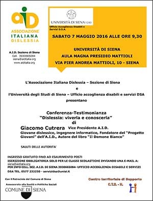 Conferenza "Dislessia: viverla e conoscerla"