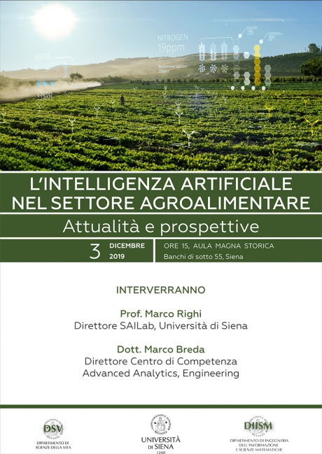 L'intelligenza artificiale nel settore agroalimentare. Attualità e prospettive - locandina