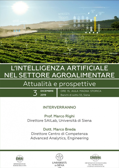 L'intelligenza artificiale nel settore agroalimentare. Attualità e prospettive - locandina L'intelligenza artificiale nel settore agroalimentare. Attualità e prospettive - locandina