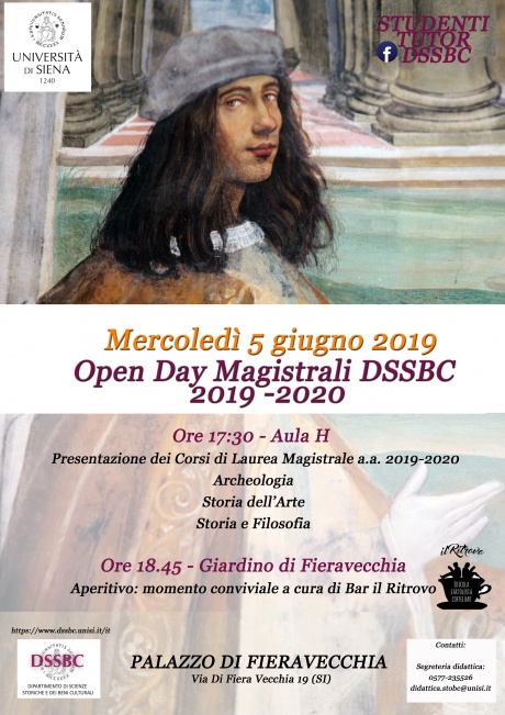 Open Day dei corsi di laurea magistrale del dipartimento di Scienze storiche e dei beni culturali
