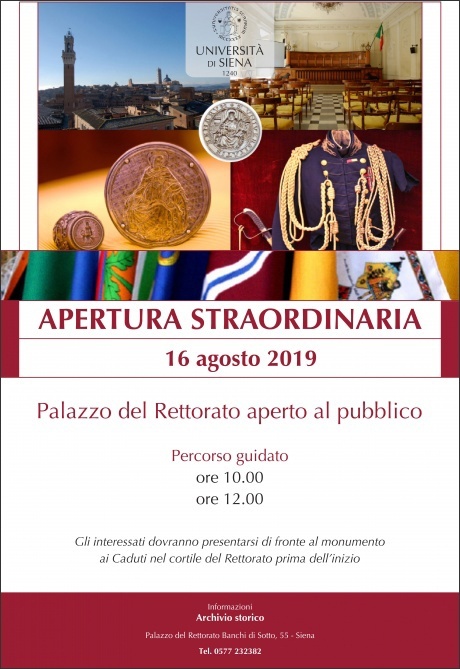 apertura straordinaria Rettorato 16 agosto 2019