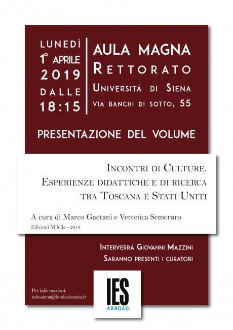 Presentazione del volume "Incontri di culture"