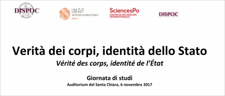 Giornata di studi "Verità dei corpi, identità dello Stato" Giornata di studi "Verità dei corpi, identità dello Stato"