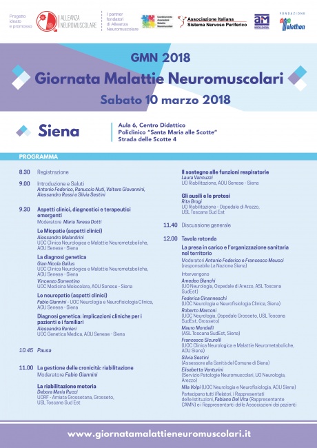 Seconda giornata per le malattie neuromuscolari