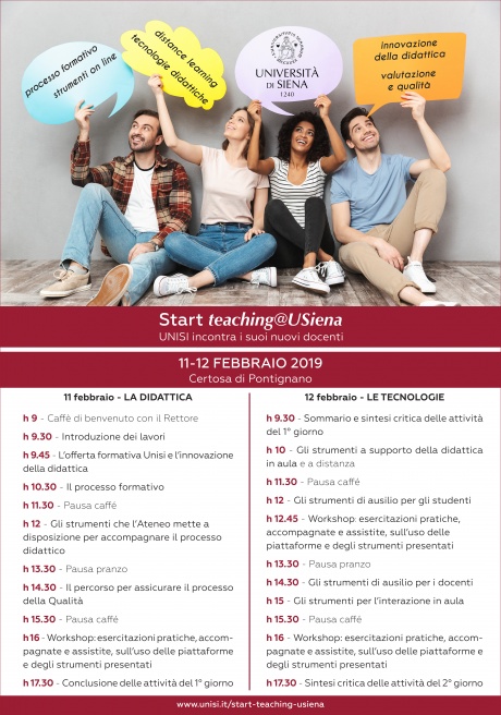 11-12 febbraio: Start teaching@Usiena