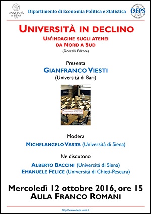 presentazione del volume "Università in declino" presentazione del volume "Università in declino