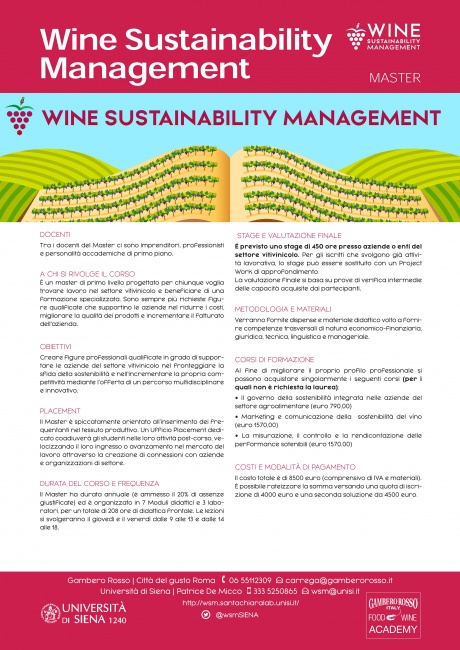 master "Wine Sustainability Management"