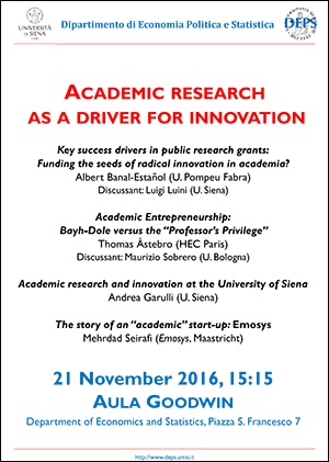 Workshop "Academic research as a driver for innovation"